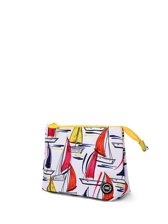 White Ships Medium Pouch