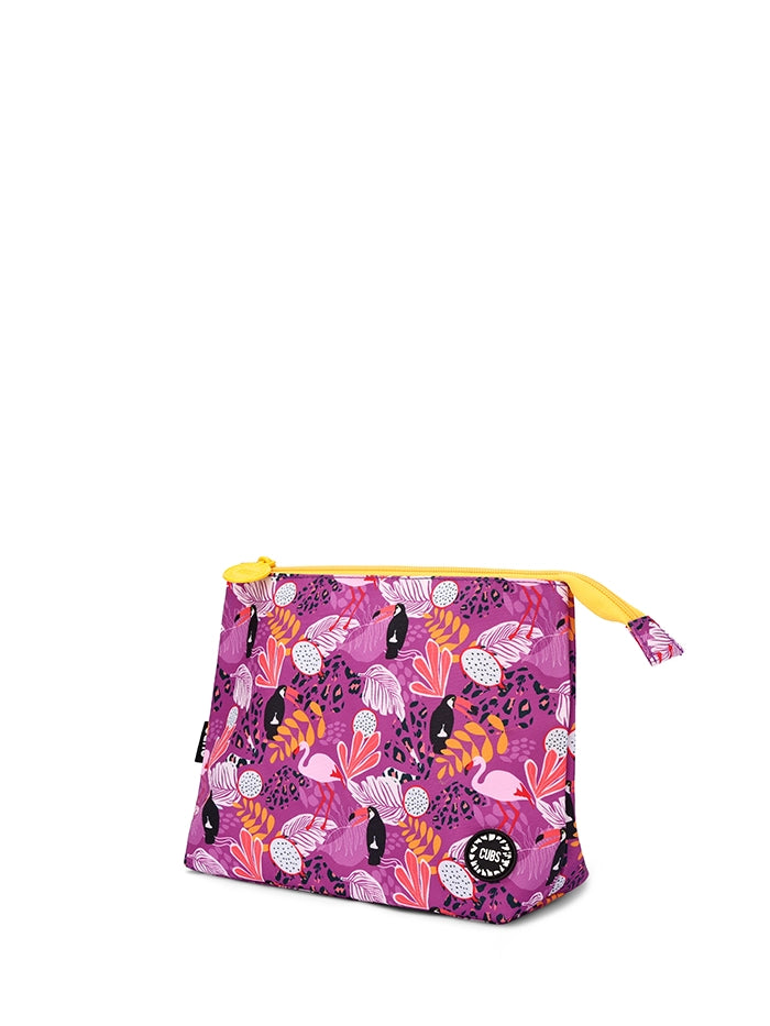 Purple Black Pigons Medium Pouch
