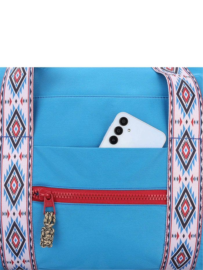Cyan Blue Weekender Duffel Bag