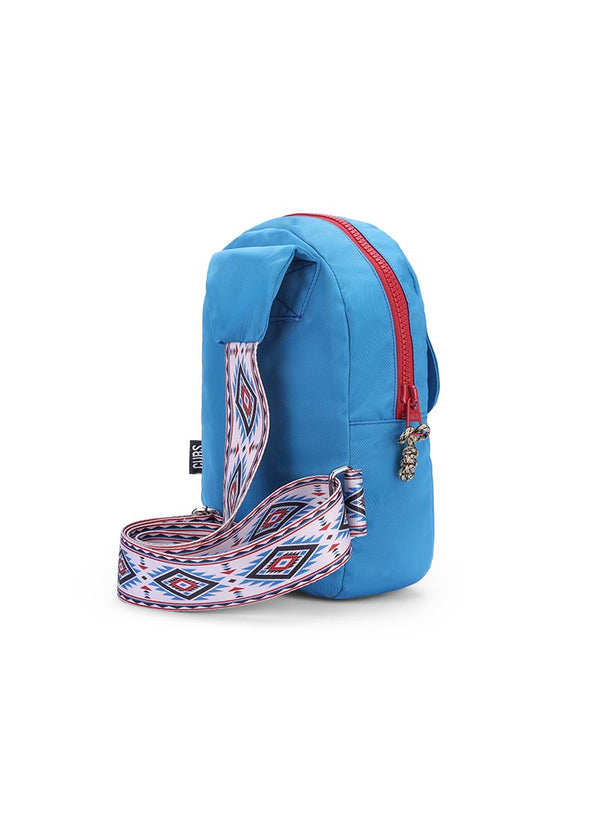 Cyan Blue Sling Locked Pocket Crossbody Bag