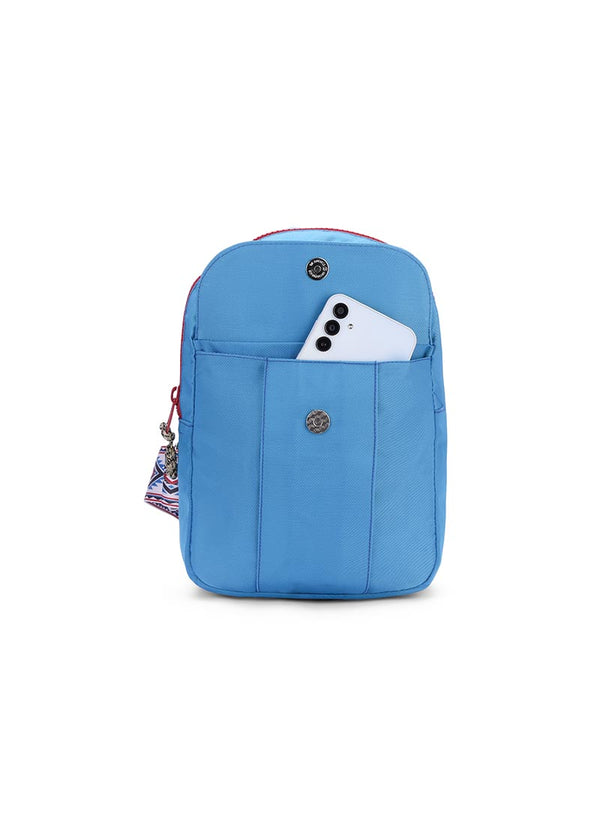 Cyan Blue Sling Locked Pocket Crossbody Bag