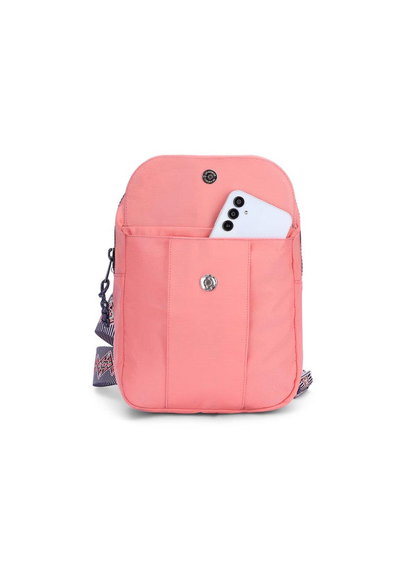 Coral Blush Sling Locked Pocket Crossbody Bag