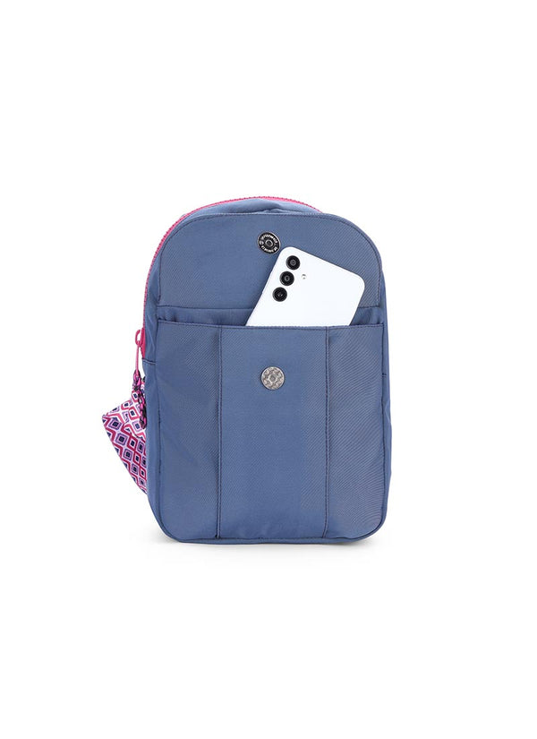 Navy Sling Locked Pocket Crossbody Bag