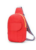 Flame Red Sling Locked Pocket Crossbody Bag