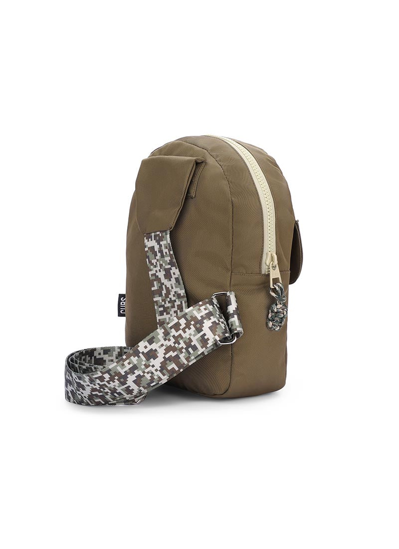 Army Green Sling Front Locked Pocket