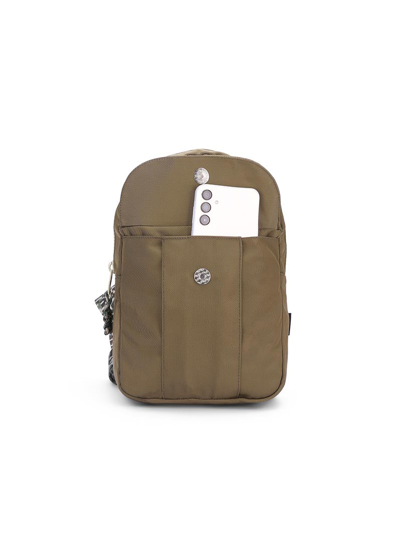 Army Green Sling Front Locked Pocket