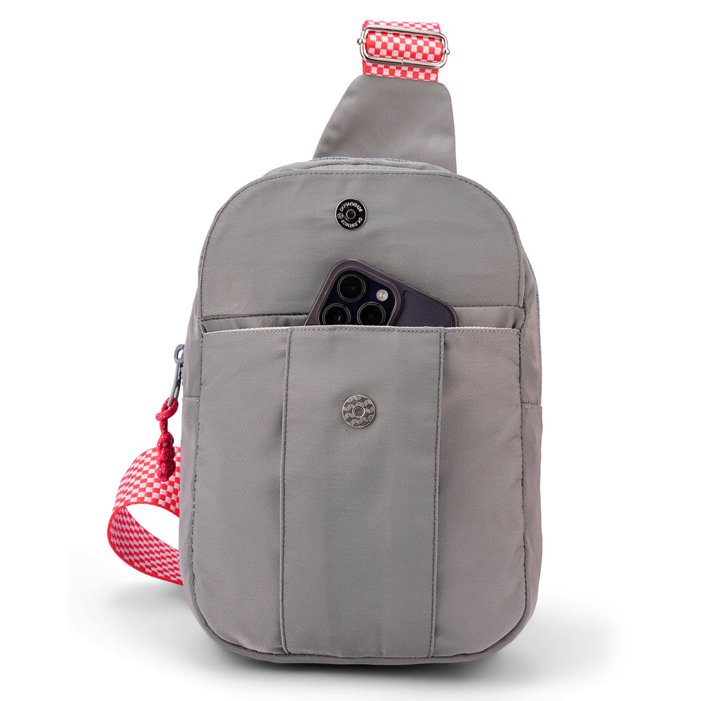 Serious Grey Sling Locked Pocket Crossbody Bag