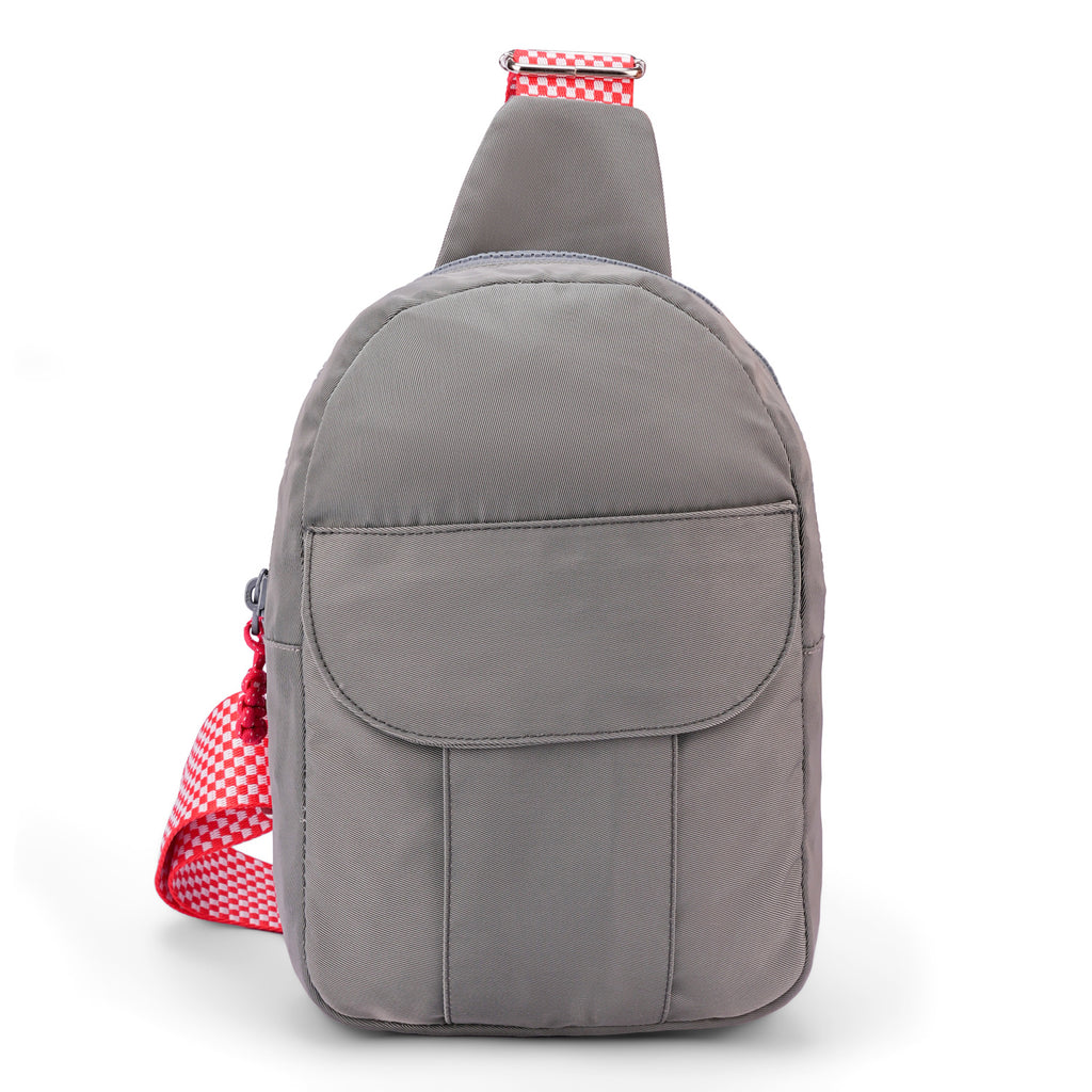 Serious Grey Sling Locked Pocket Crossbody Bag