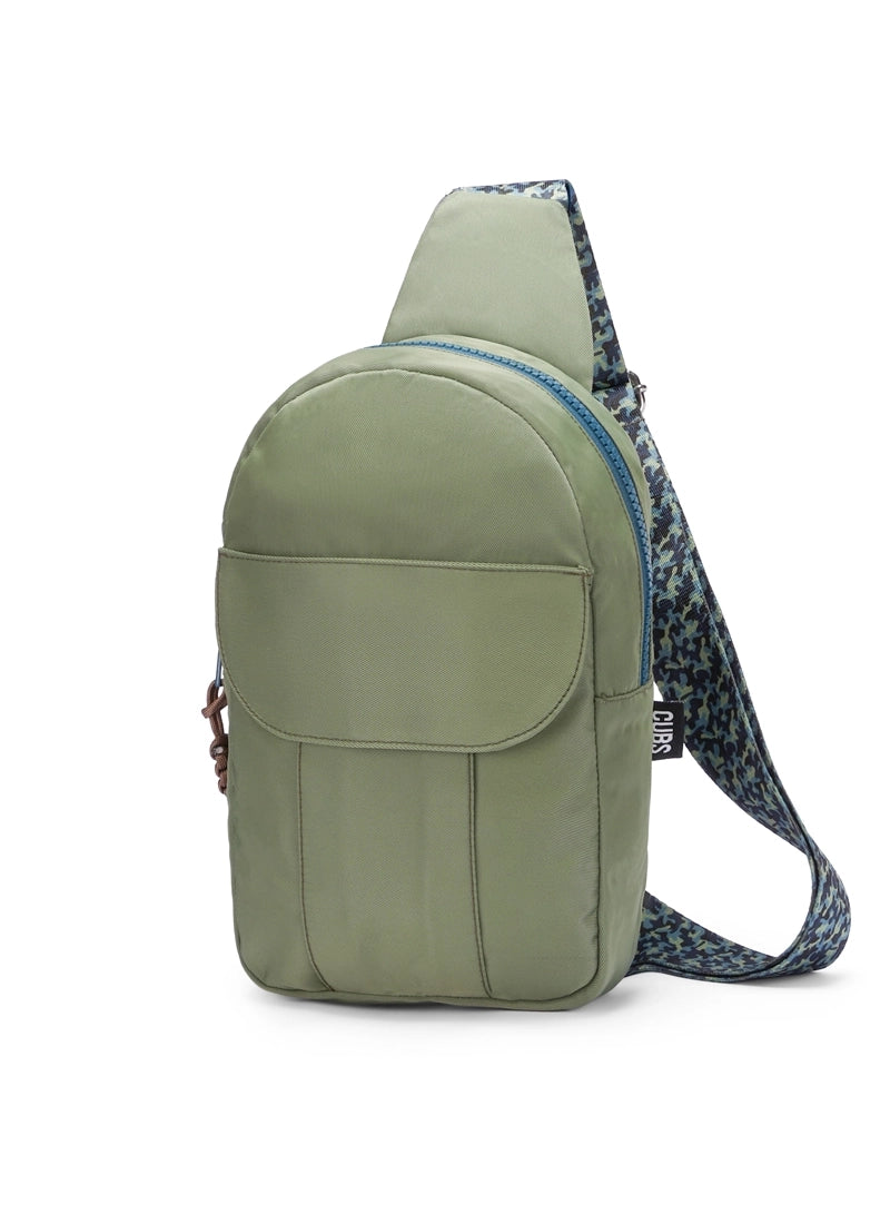 Camo Green Sling Locked Pocket Crossbody Bag