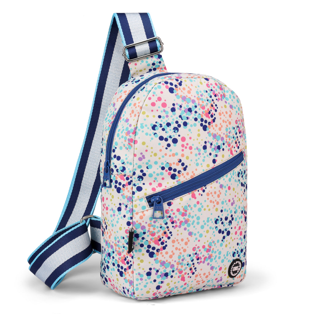 Hearts & Circles Sling Front Zipper Crossbody Bag