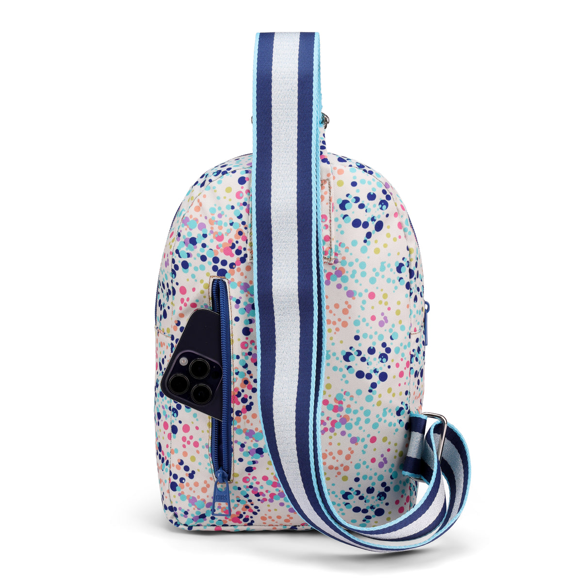 Hearts & Circles Sling Front Zipper Crossbody Bag