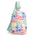 Multi-Color Drops Sling Front Zipper Crossbody Bag