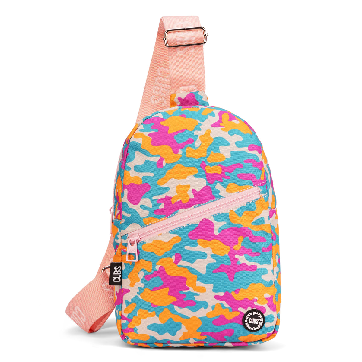 Camo Girl Sling Front Zipper Crossbody Bag