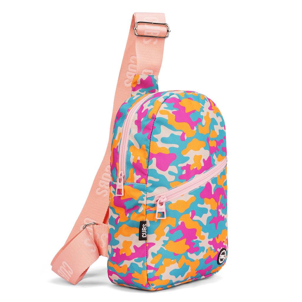 Camo Girl Sling Front Zipper Crossbody Bag
