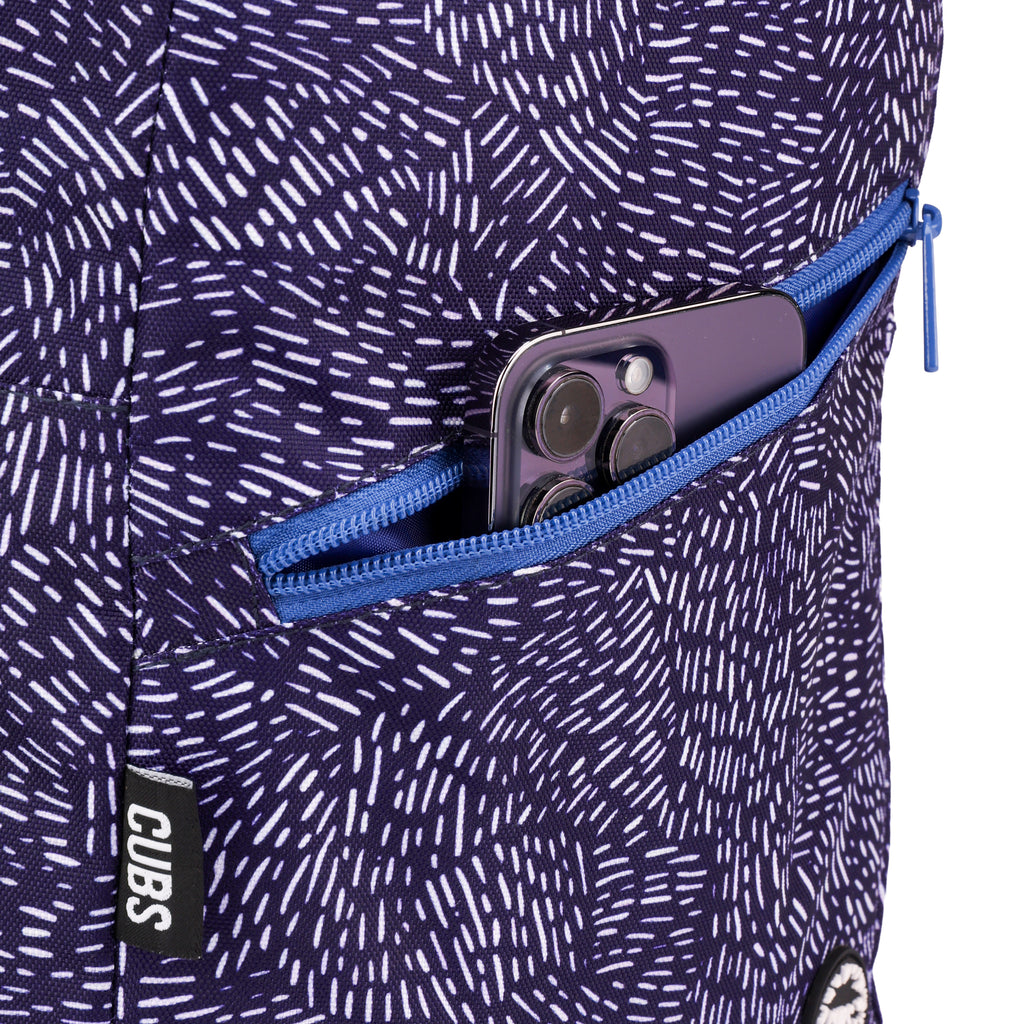 White In Blue Sling Front Zipper Crossbody Bag