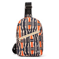 Black & Orange Sling Front Zipper Crossbody Bag