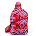 Orange Psychedelic Sling Front Zipper Crossbody Bag