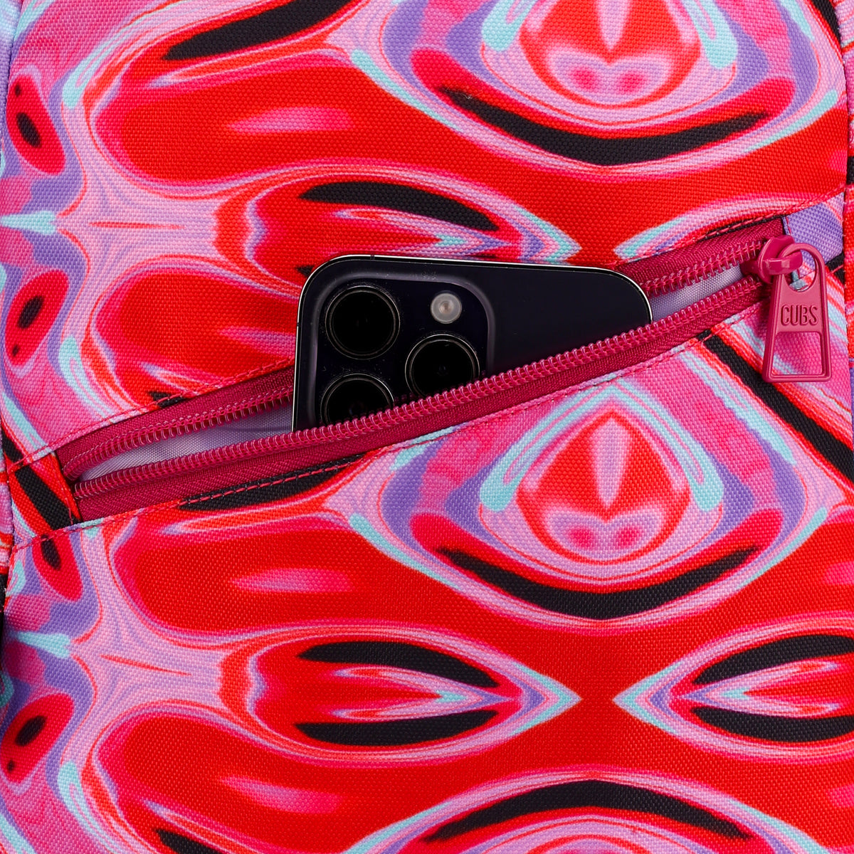 Orange Psychedelic Sling Front Zipper Crossbody Bag