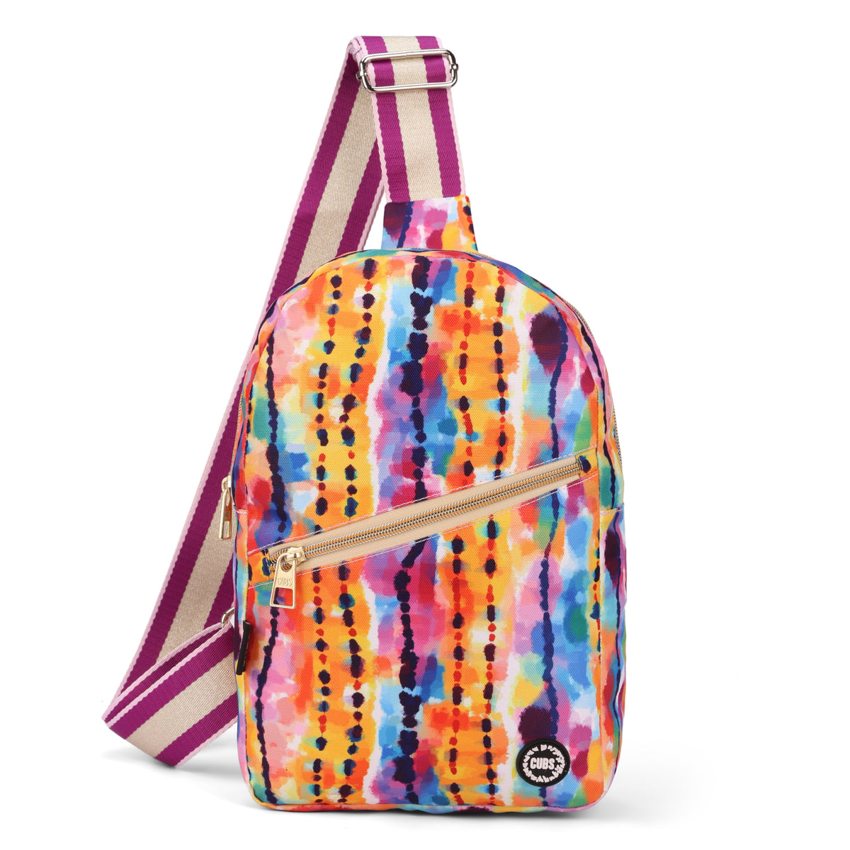 Magical Colors Sling Front Zipper Crossbody Bag