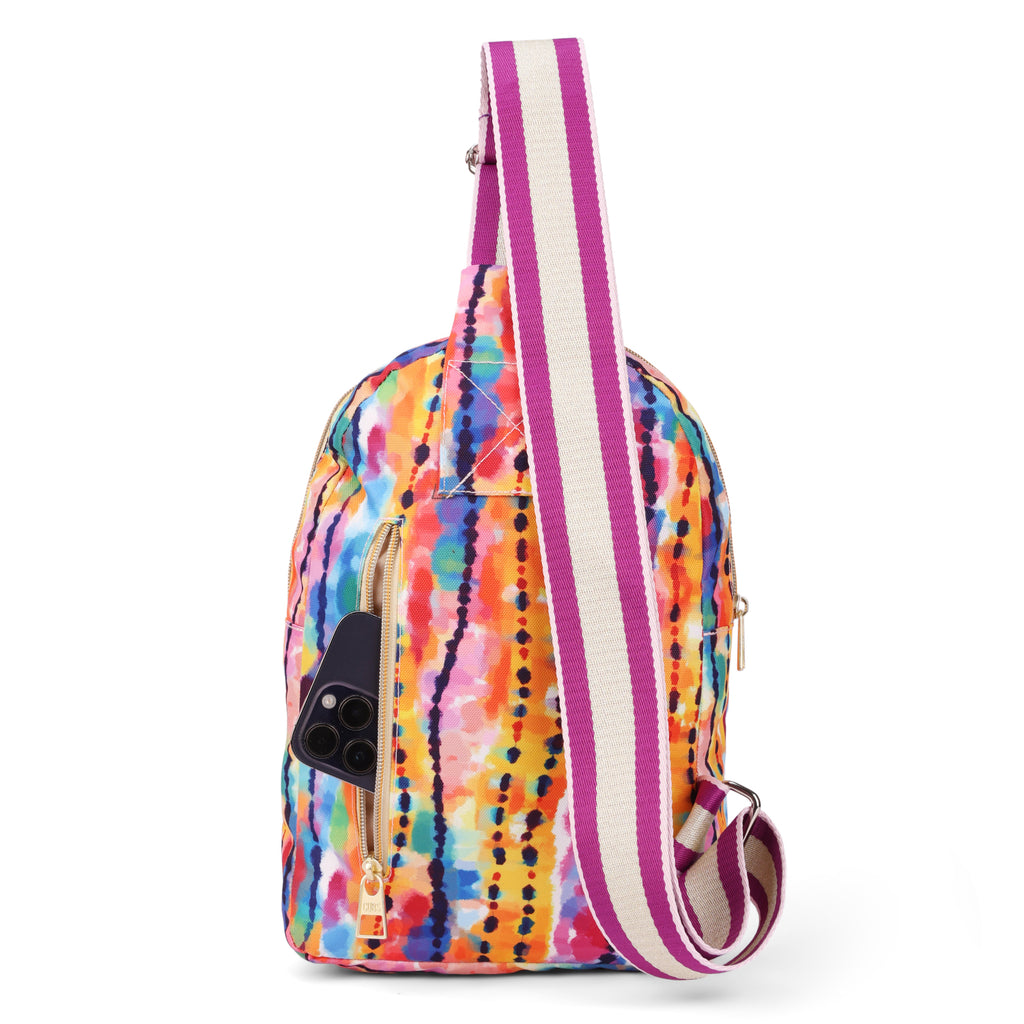 Magical Colors Sling Front Zipper Crossbody Bag