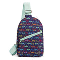 Glasses Sling Front Zipper Crossbody Bag