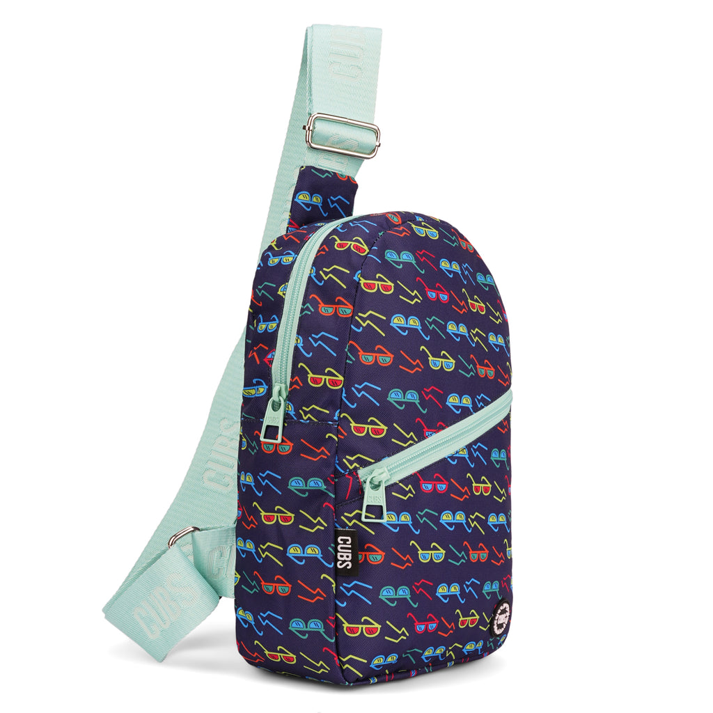 Glasses Sling Front Zipper Crossbody Bag