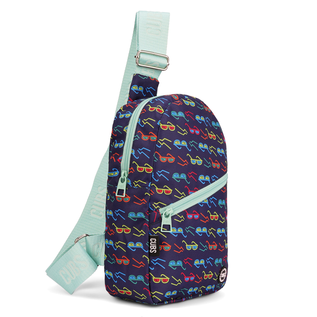 Glasses Sling Front Zipper Crossbody Bag