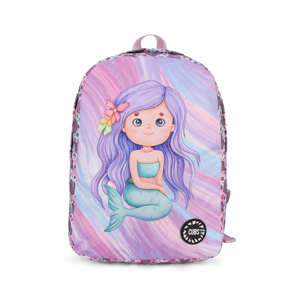 Lilac Cute Mermaid Big&Basic Backpack