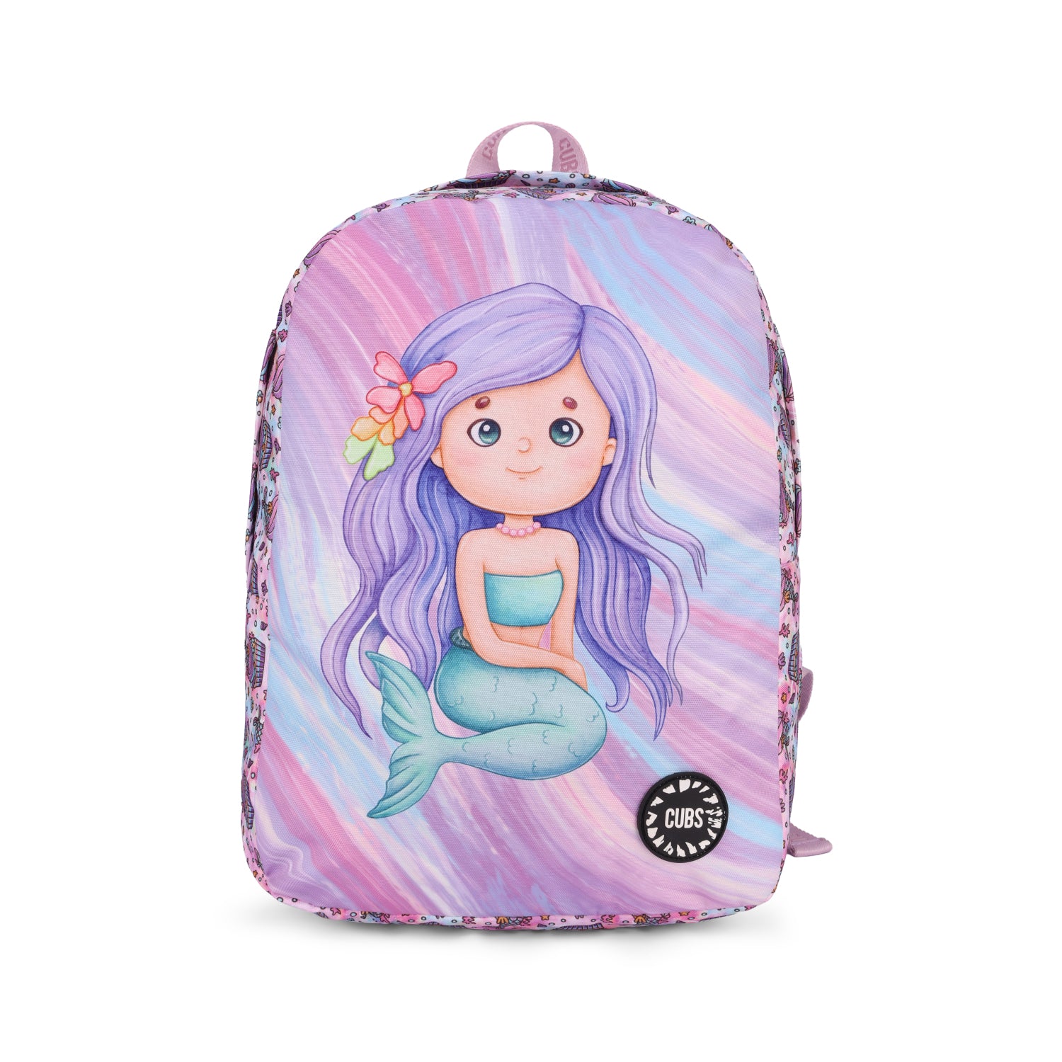 Lilac Cute Mermaid Big&Basic Backpack