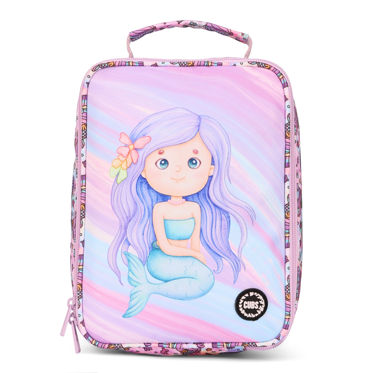 Lilac Cute Mermaid Big & Basic Lunch Bag