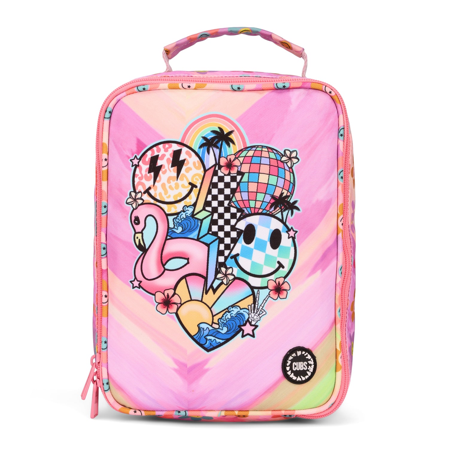 Smiles and Flamingos Big & Basic Lunch Bag