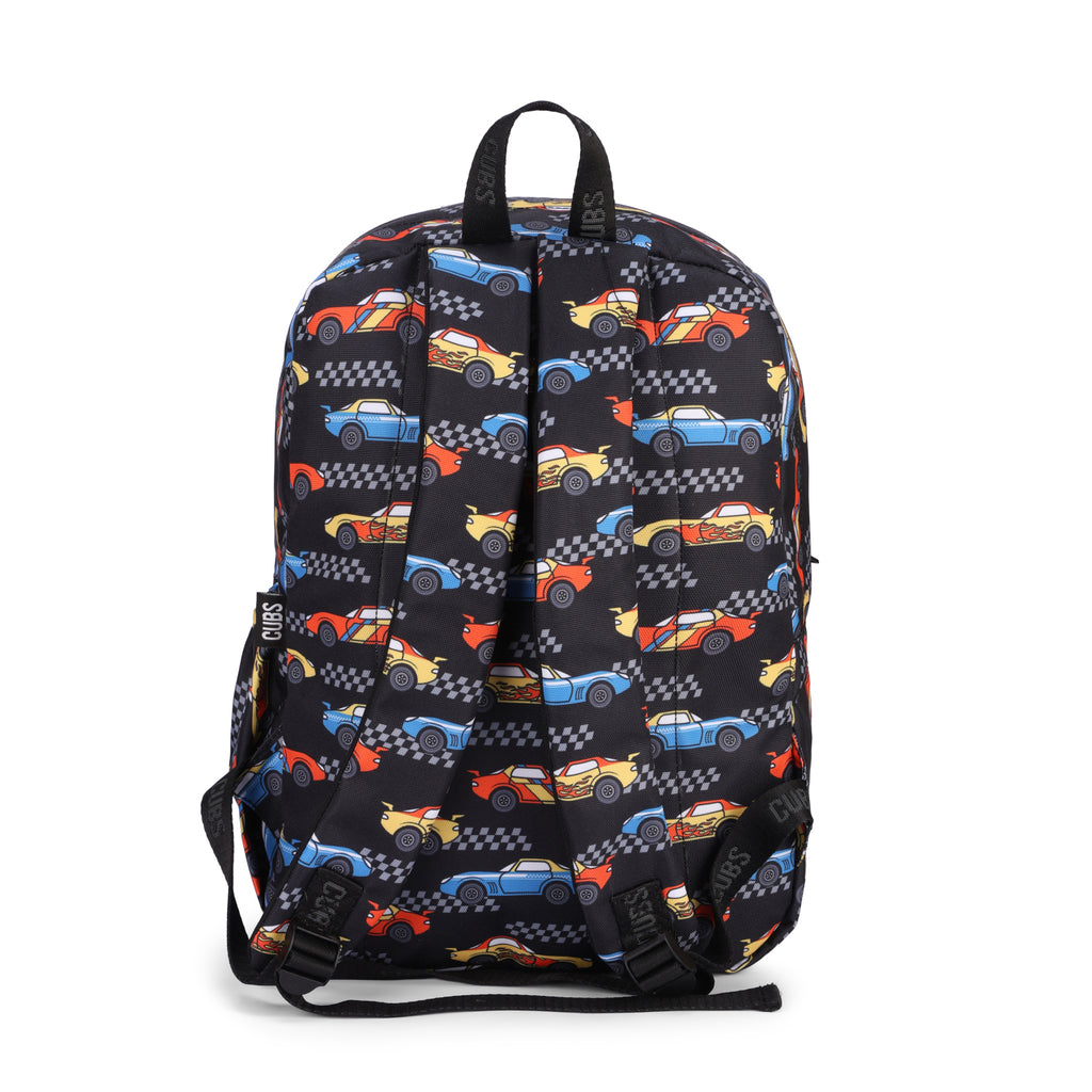 Black Racing Cars Big & Basic BackPack