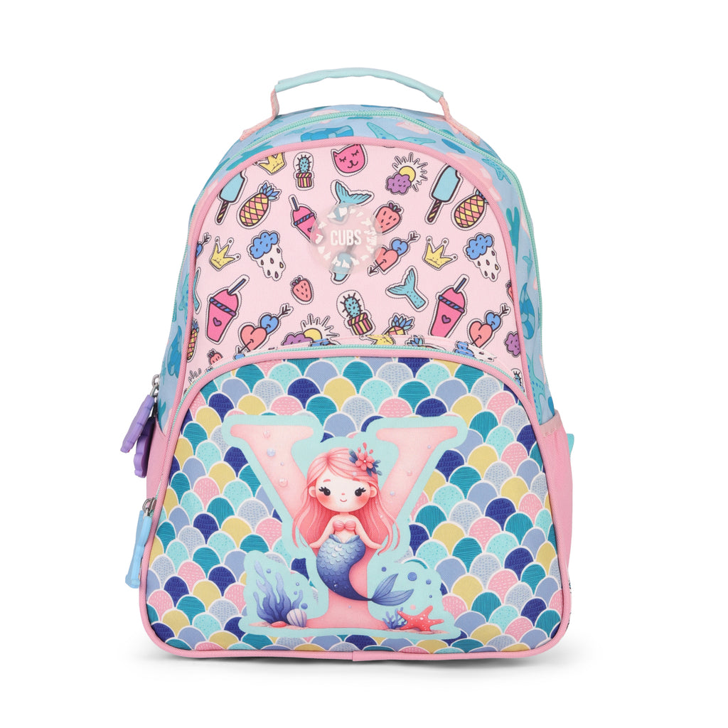 Blue Mermaid Letter Y Pre-School Backpack