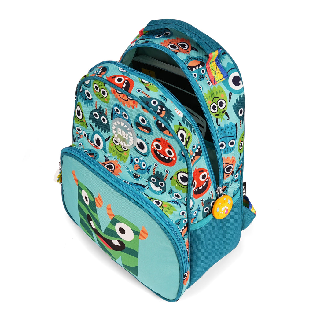Mint Green Monsters Pre-School Backpack M