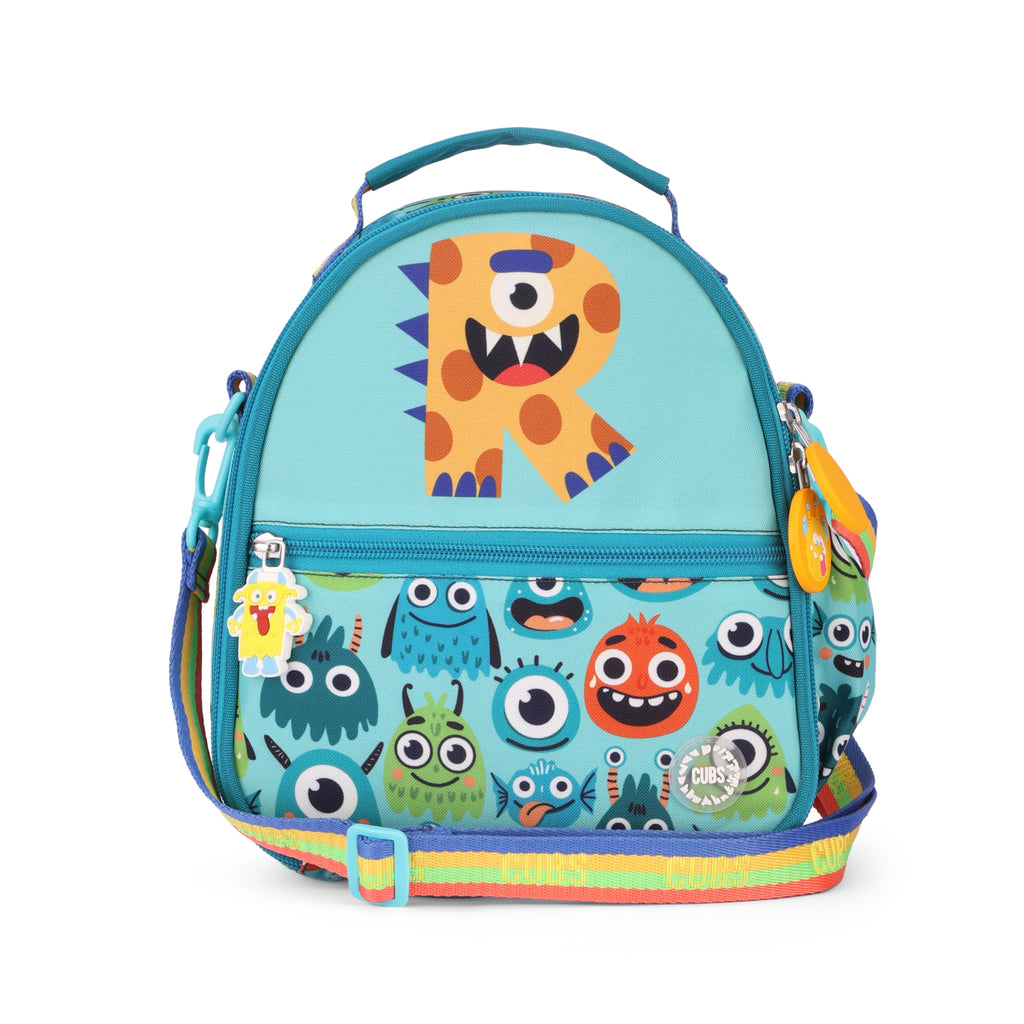 Mint Green Monsters Letter R Pre-School Lunch Bag