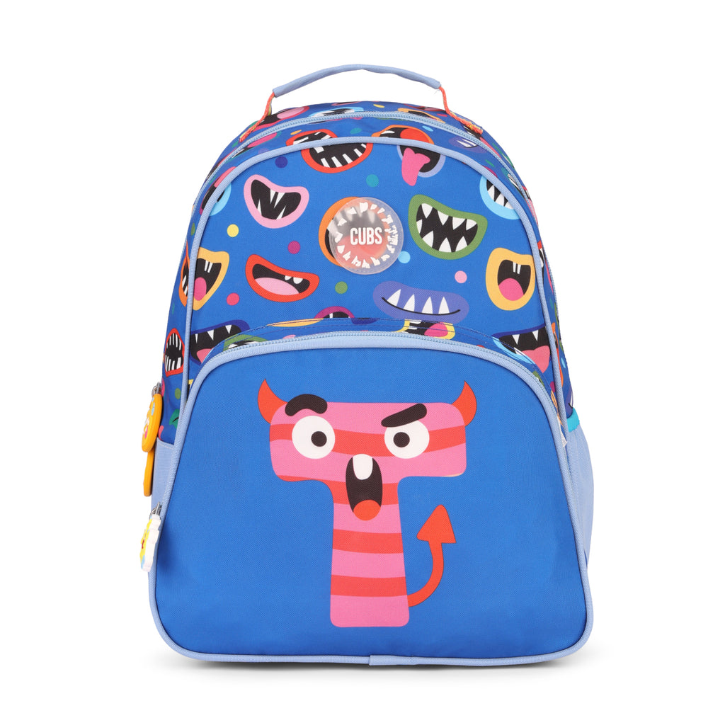 Blue Monsters Letter T Pre-School Backpack