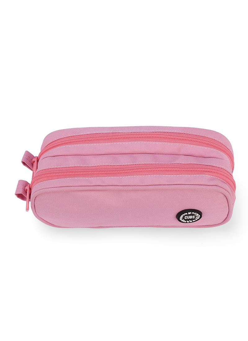 Pink Double Zipper Pincel case