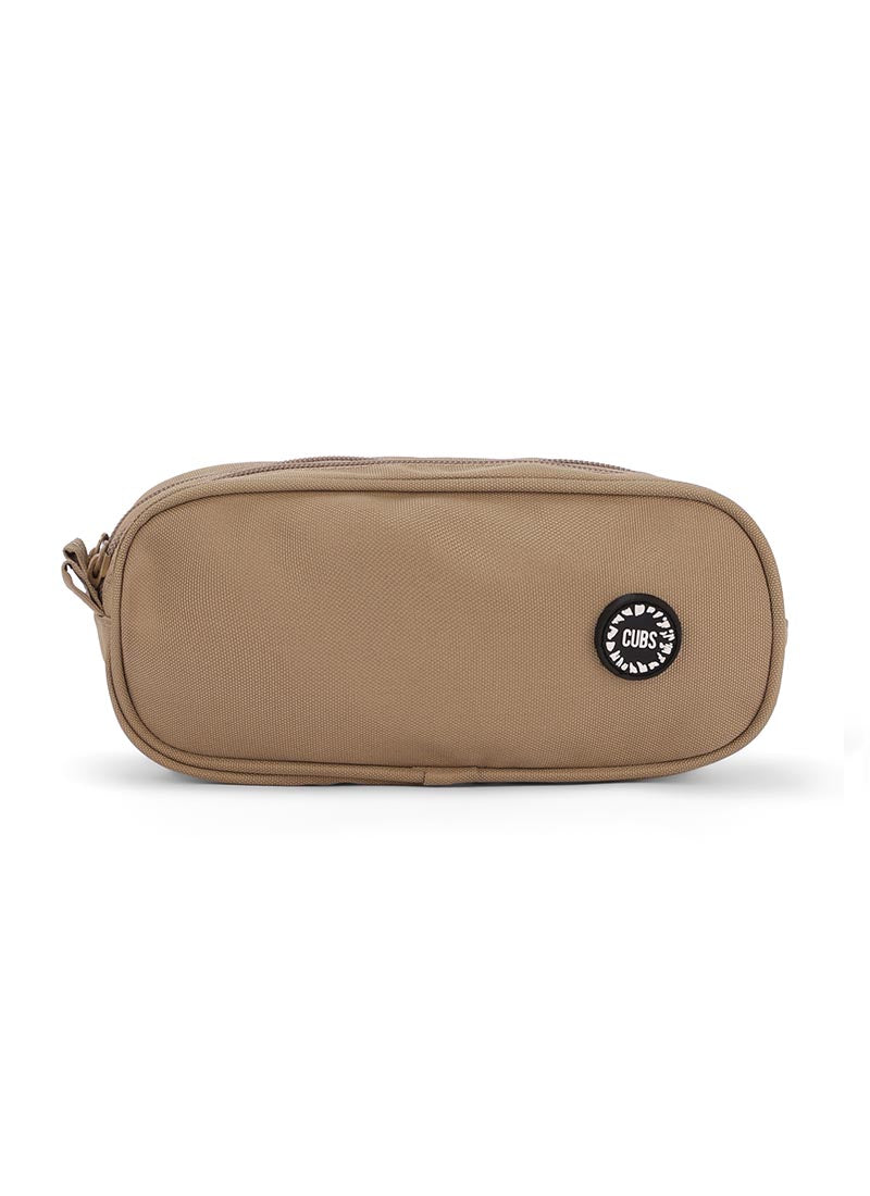 Khaki Double Zipper Pincel case