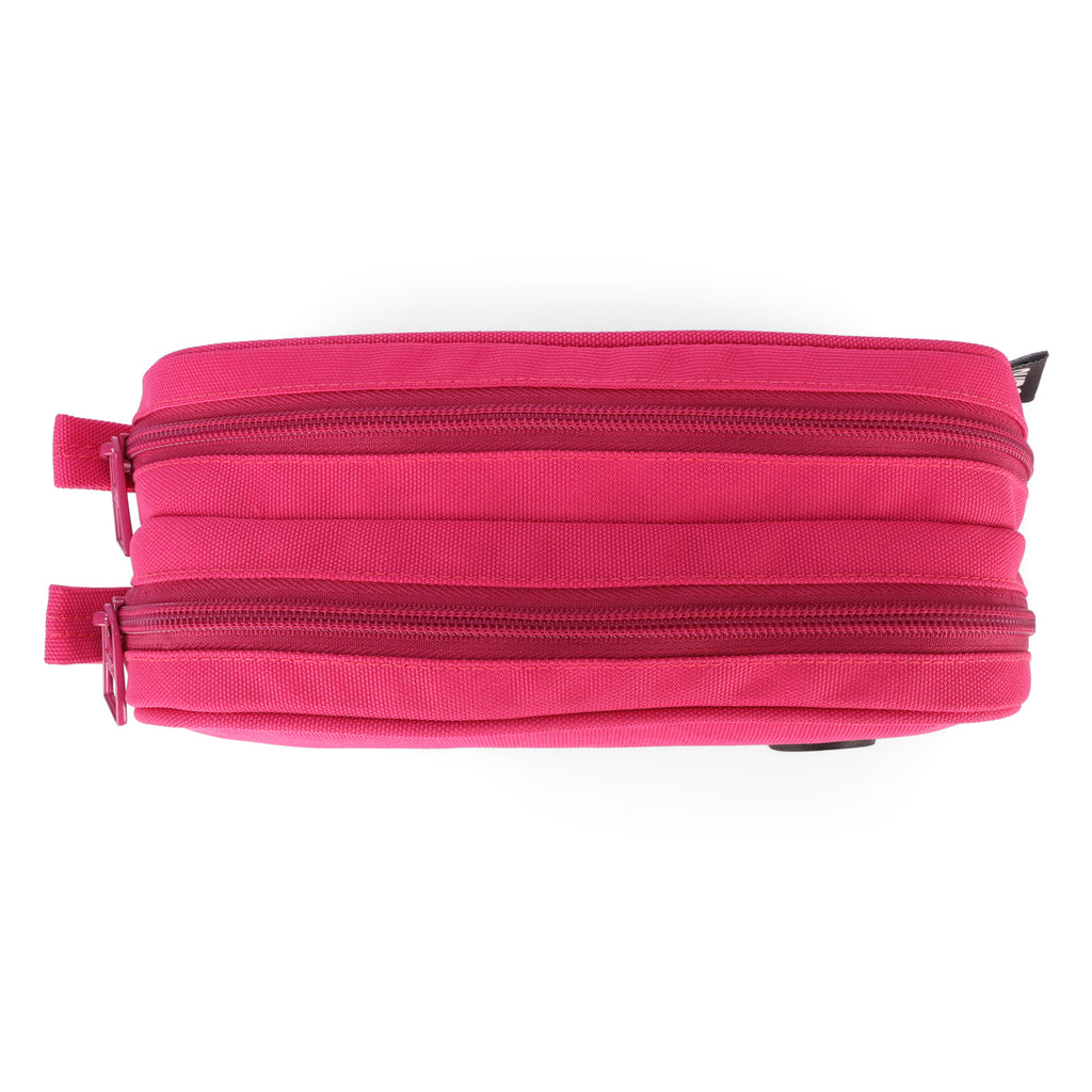 Fuchia Double Zipper Pincel case