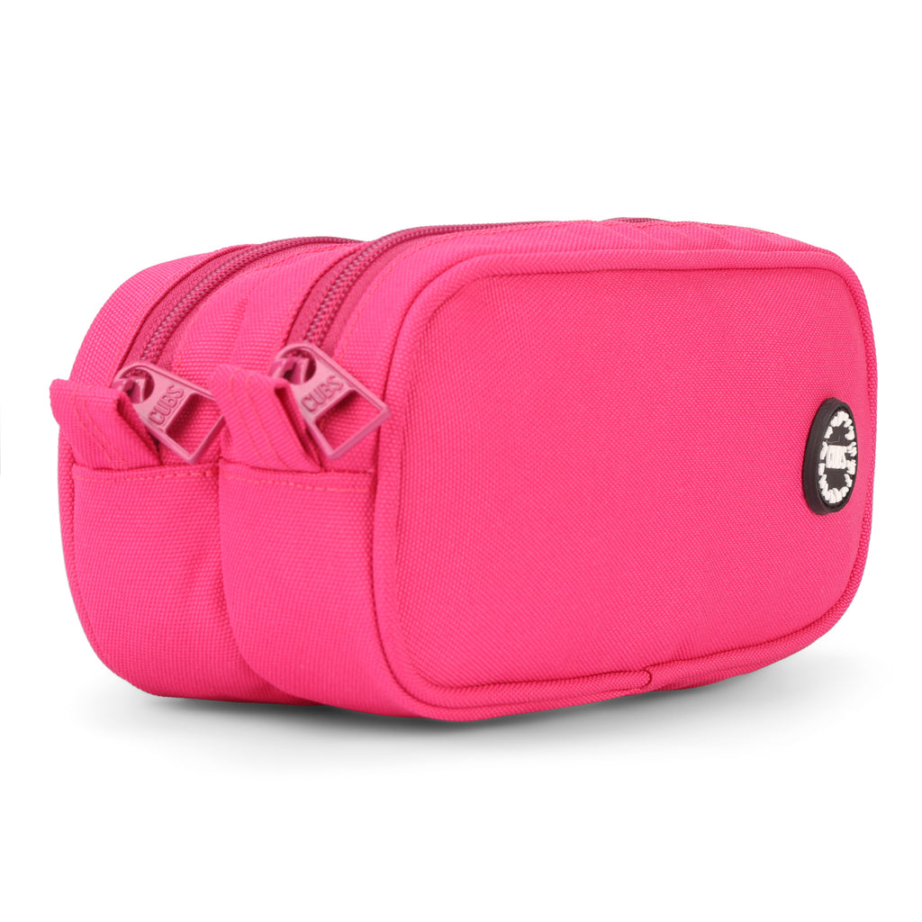 Fuchia Double Zipper Pincel case