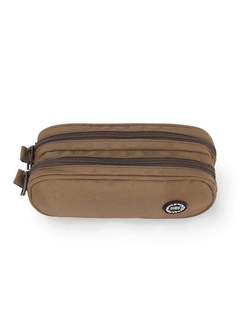 Army green Double Zipper Pincel case