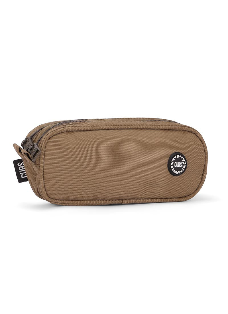 Army green Double Zipper Pincel case