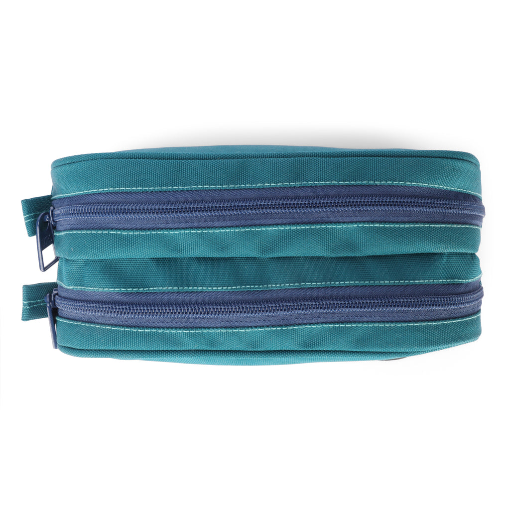 Teal Double Zipper Pincel case