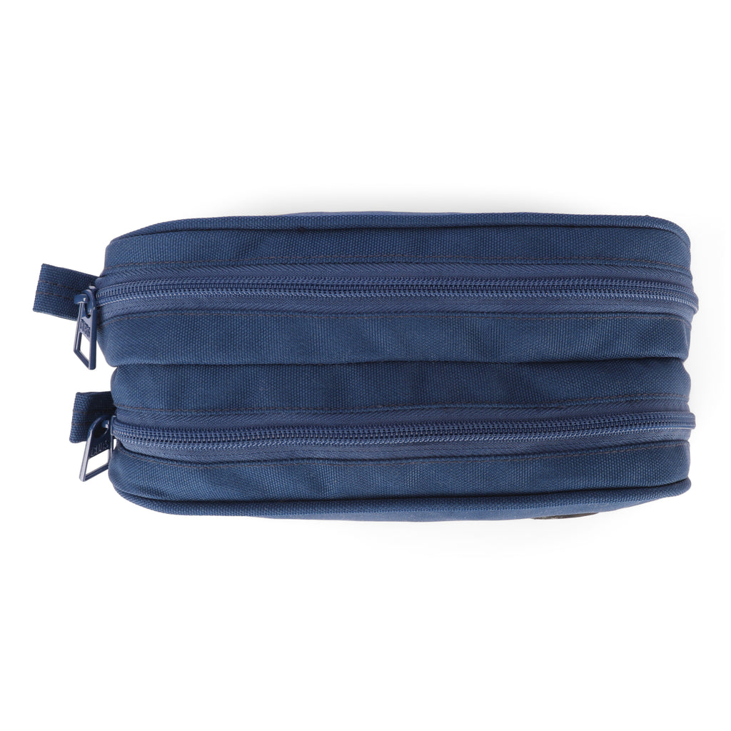 Navy Double Zipper Pincel case