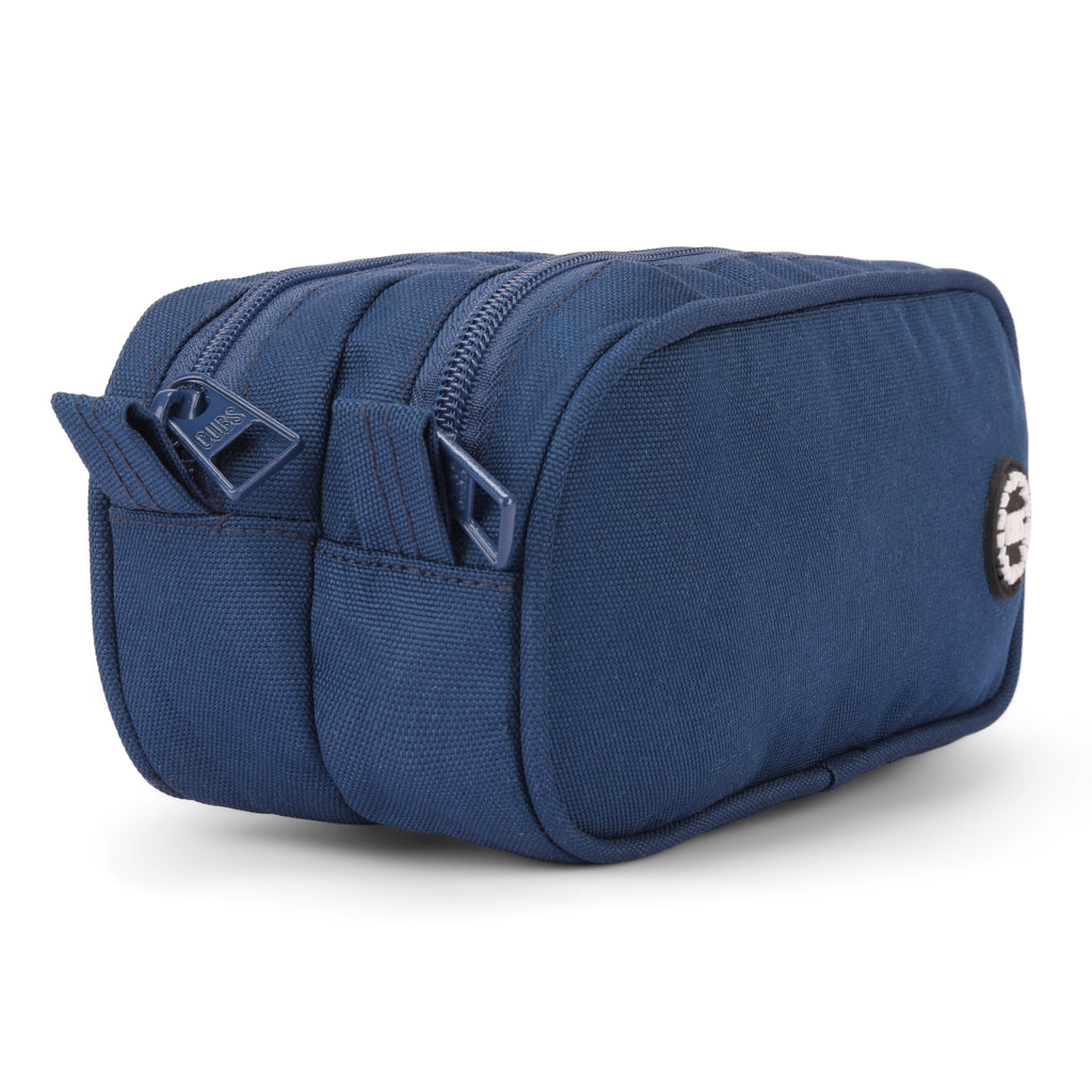 Navy Double Zipper Pincel case