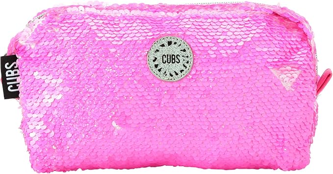 sequin pencil case Hot Pink/White