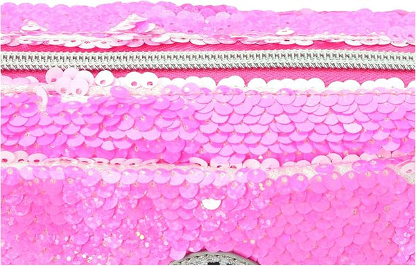 sequin pencil case Hot Pink/White