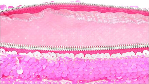 sequin pencil case Hot Pink/White