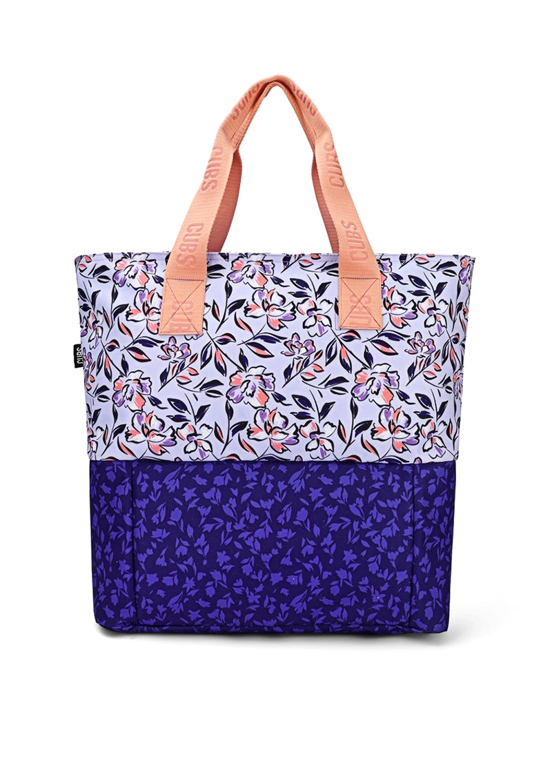 Navy Lilies Tote/Cooler