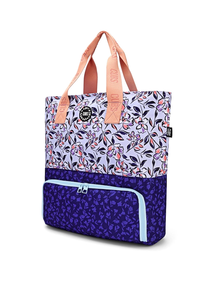 Navy Lilies Tote/Cooler